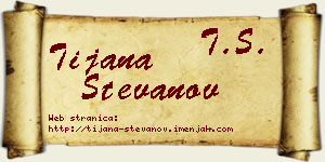 Tijana Stevanov vizit kartica